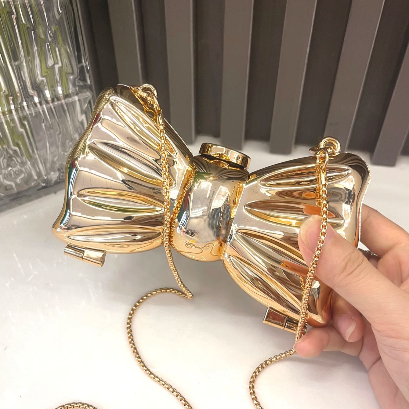 Clutch Bag Evening - Bolsa de noite dourada, bolsas e