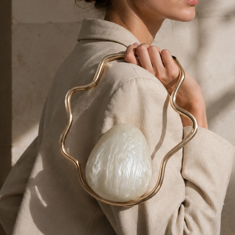 Evening Bag Beaded - Mini Bolsa de Acrílico em Formato