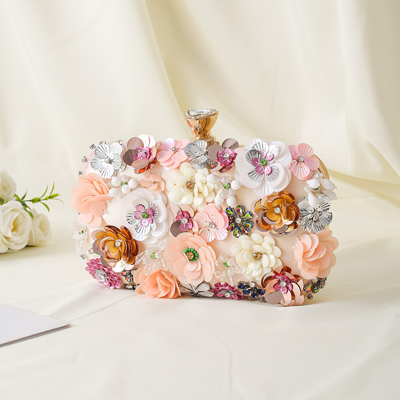 Evening Bag Beaded - Floral noite jantar bolsa frisado flor