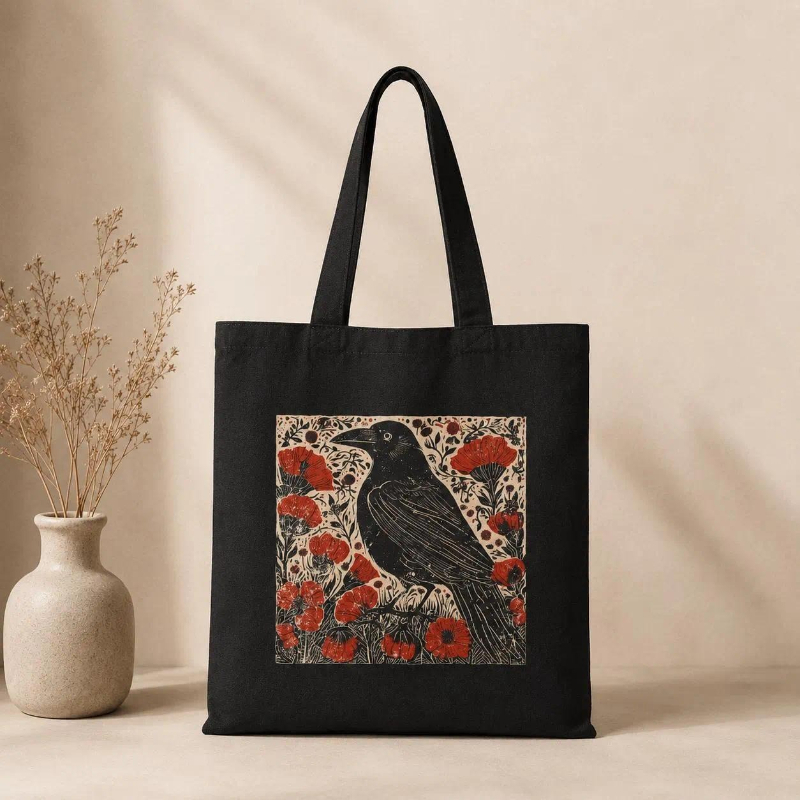 Women Bags Edgars - Sacola de Lona Whimsigoth Crow com