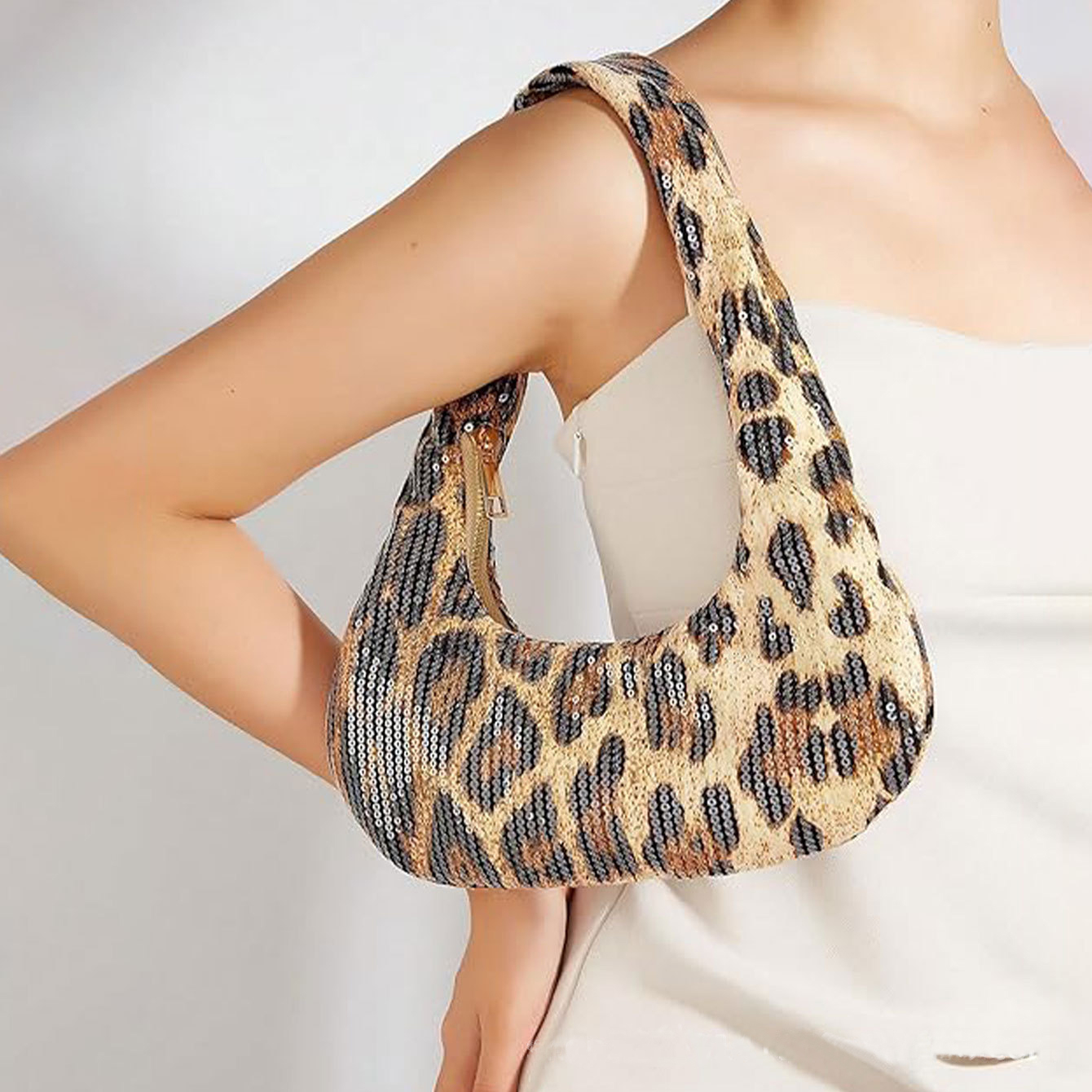 Evening Bag Beaded - Lantejoulas leopardo impressão noite embreagem para