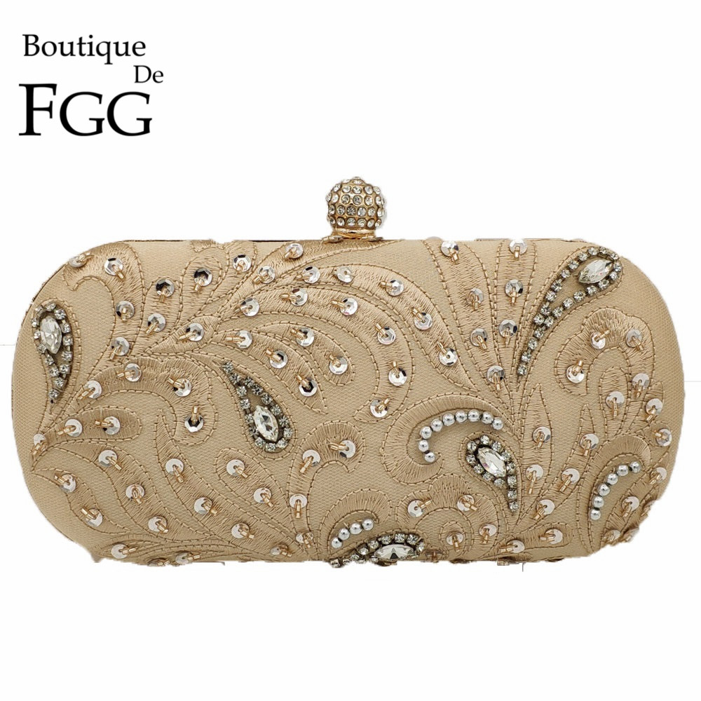 Evening Bag Beaded - Bolsa de mão com cristais vintage