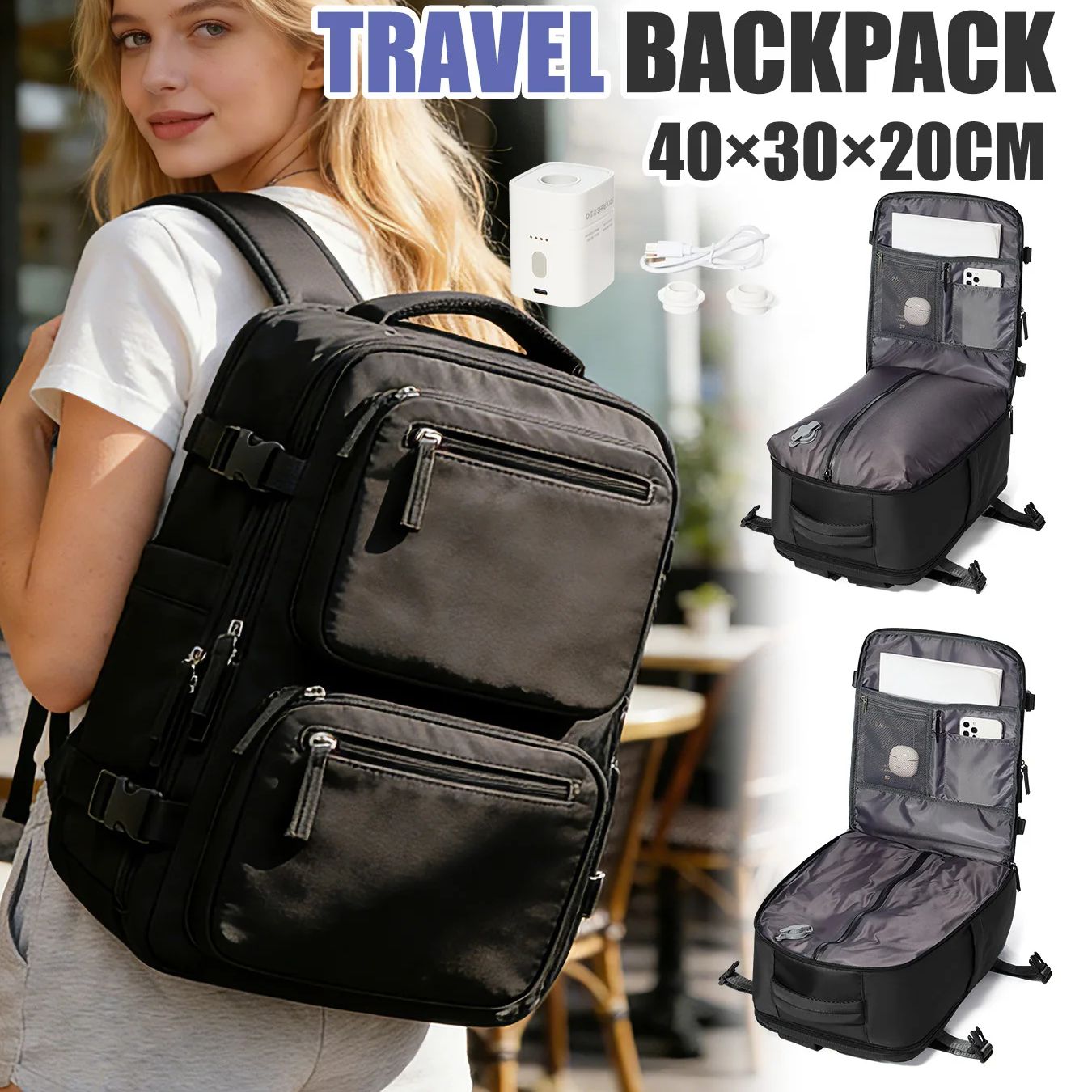 Women Bags With Laptop Compartment - Mochila Feminina com Bomba de Vácuo,