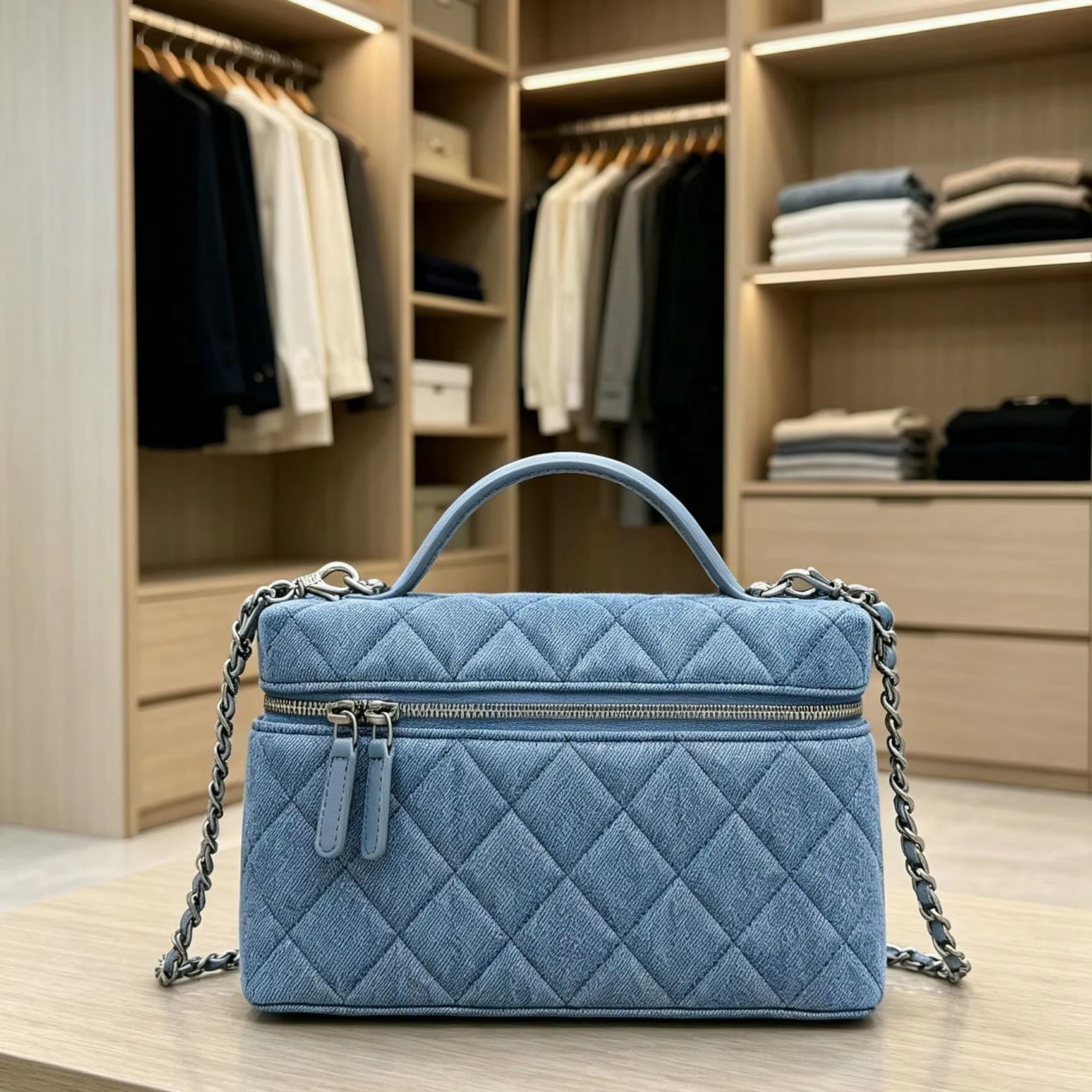 Bolsa de Maquiagem em Denim La - Women Vanity Bags avaliação e preço