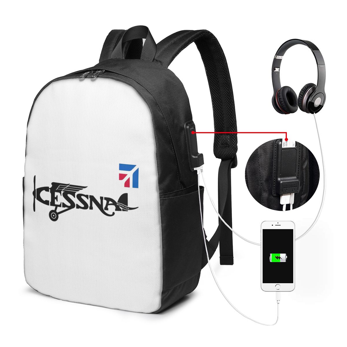 Mochila com logotipo Cessna, b - Women'S Bags Travel avaliação e preço
