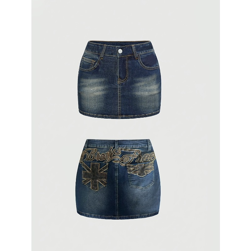 Saia Curta Jeans Retrô de Verã - Women'S Retro Bags avaliação e preço