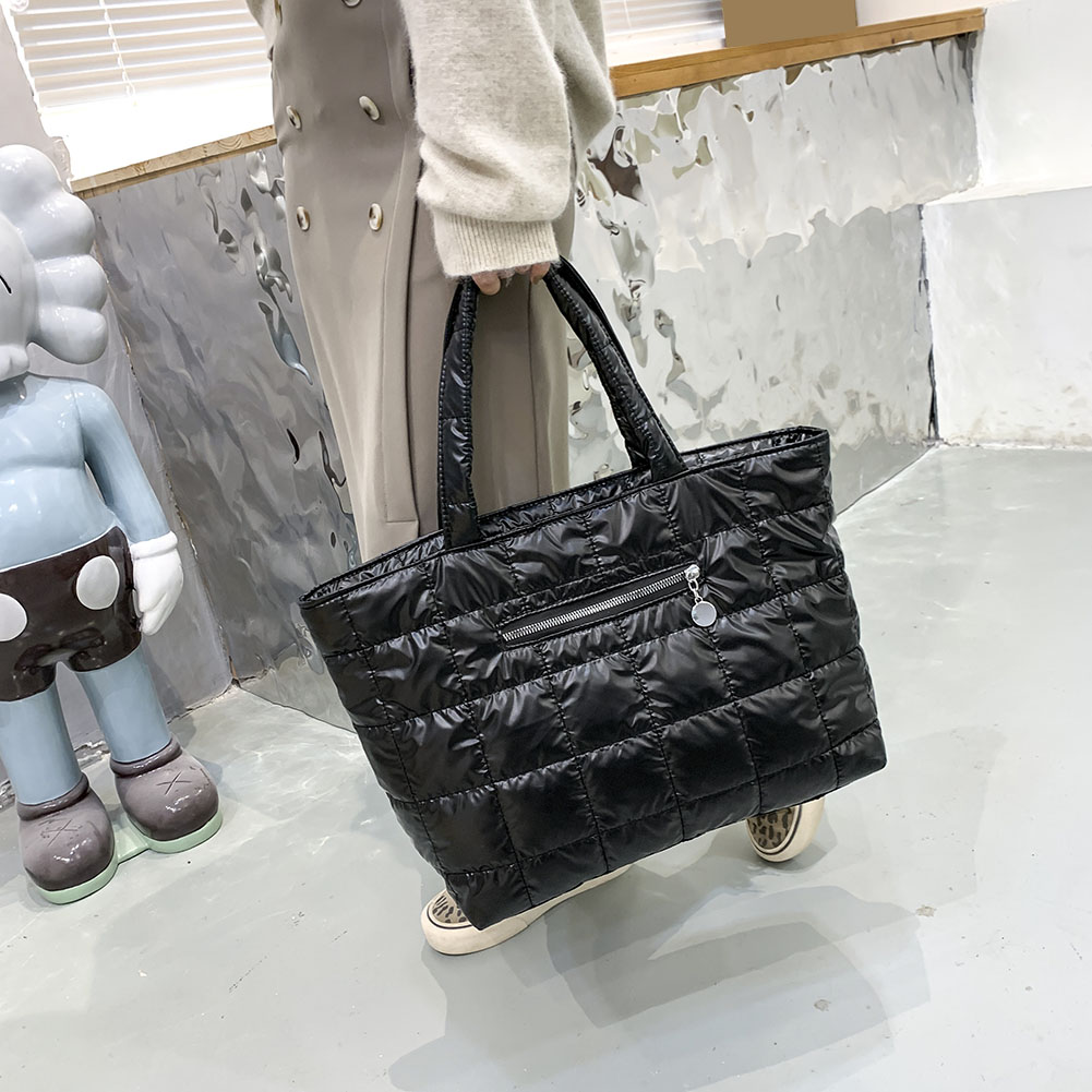 Bolsa Tote Puffer com Zíper, B - Women Bags For Office Use avaliação e preço