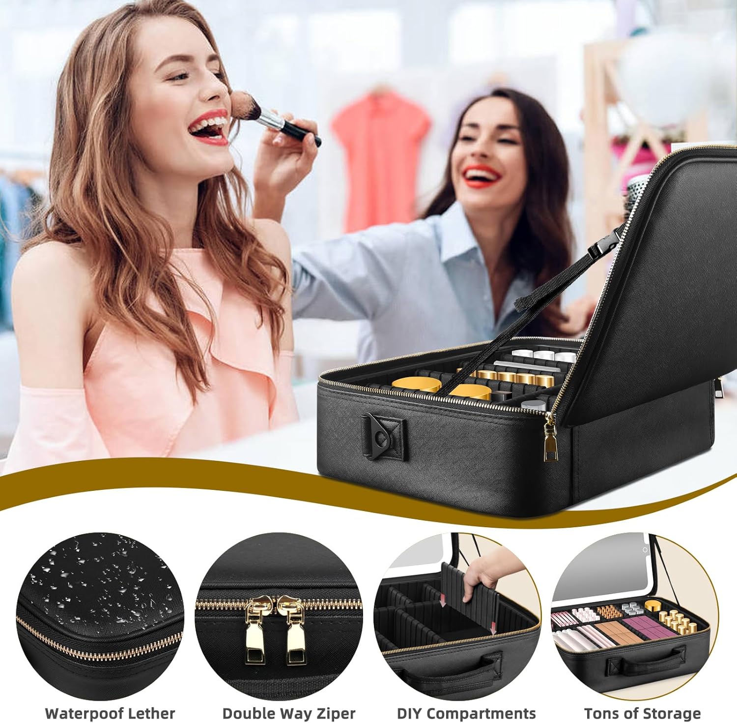Bolsa de Maquiagem Portátil pa - Women Vanity Bags avaliação e preço