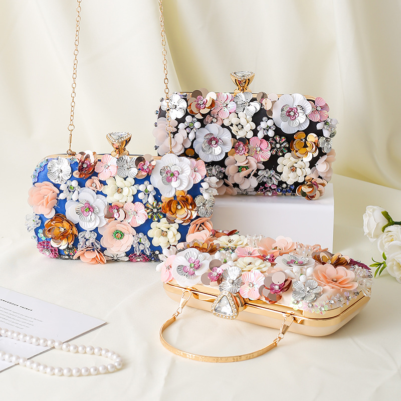 Floral noite jantar bolsa fris - Evening Bag Beaded avaliação e preço