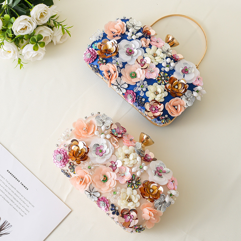 Floral noite jantar bolsa fris - Evening Bag Beaded avaliação e preço